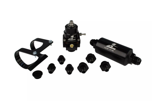 Fuel System - X1-Series - Bracket / Fittings / Filter / Gauge / Regulator - 8 AN - Black - Kit