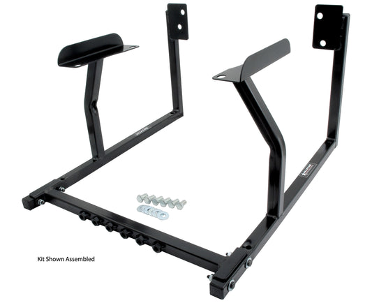 Engine Cradle - Standard Duty - 1 in Square Tube - Hardware Included - Steel - Black Powder Coat - Small Block Ford - Each