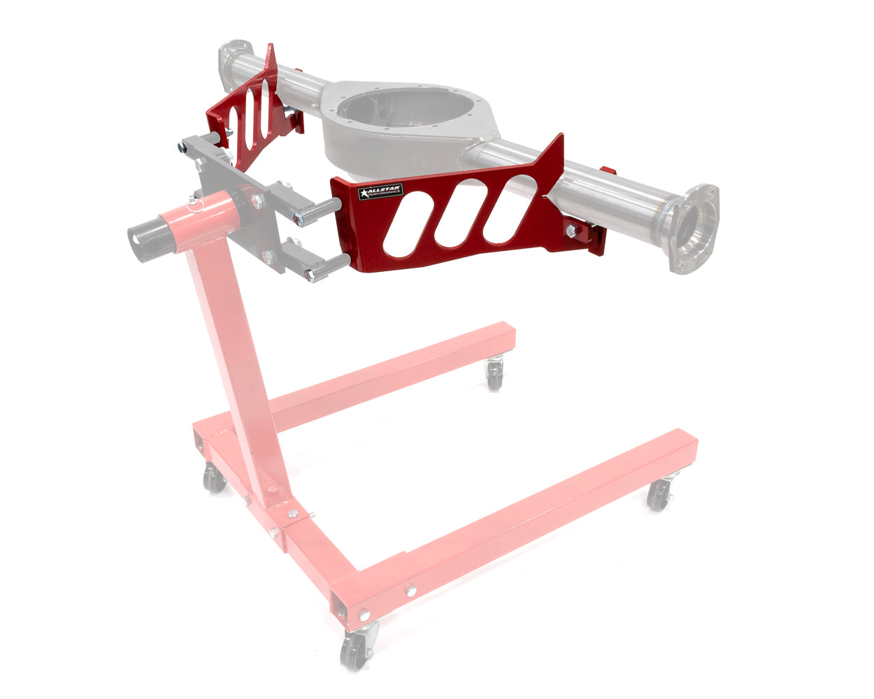 Rear Axle Assembly Stand Bracket - Adapts Rear End To Engine Stand - Steel - Red Paint - Kit