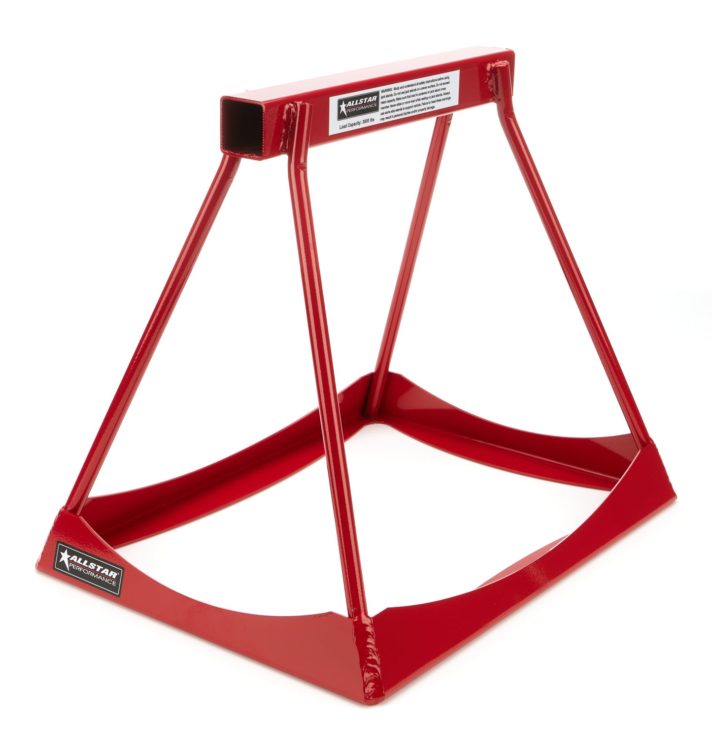 Jack Stand - 14 in Tall - 12 x 15 in Rectangle Base - Stackable - Steel - Red Paint - Pair