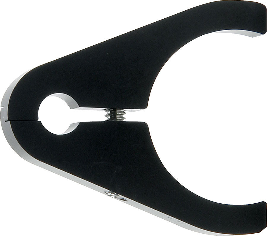 Roll Bar Accessory Clamp - Half Clamp - Clamp-On - Single 3/8 in Hole - Aluminum - Black Anodized - 1-1/2 in OD Tube - Each