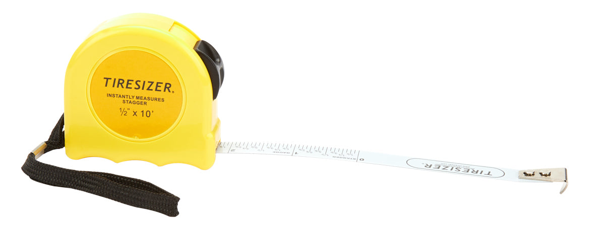 Tape Measure - Tiresizer - 10 ft Length - 0.5 in Width - Inch - Plastic - Yellow - Each