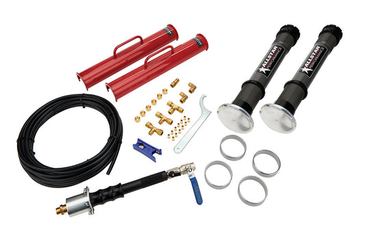 Air Jack Kit - Weld-On - 15.25 in Lift - 1500 lb Max - Dirt Foot - Aluminum - Black Anodized - Kit