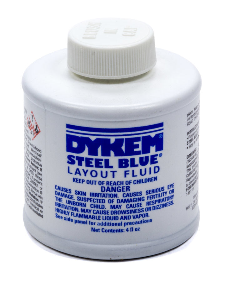 Paint - Dykem Steel Blue - Layout Fluid - Blue - 4 oz Brush Top Can - Each