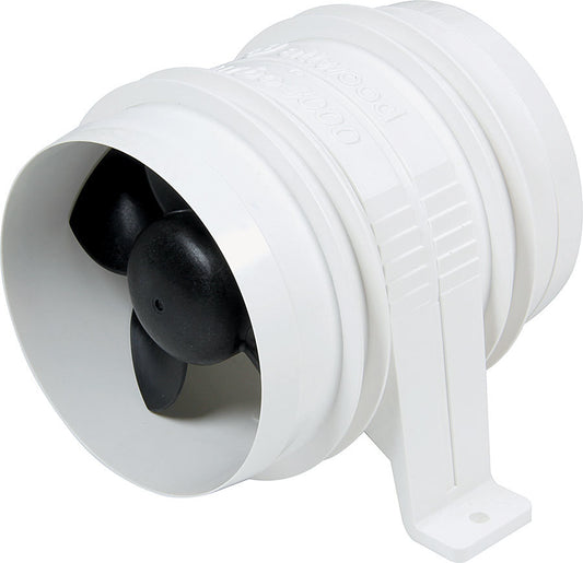 Duct Blower - Heavy Duty - In-Line - 4 in OD - 6 in Long - 240 CFM - Plastic - White - Each