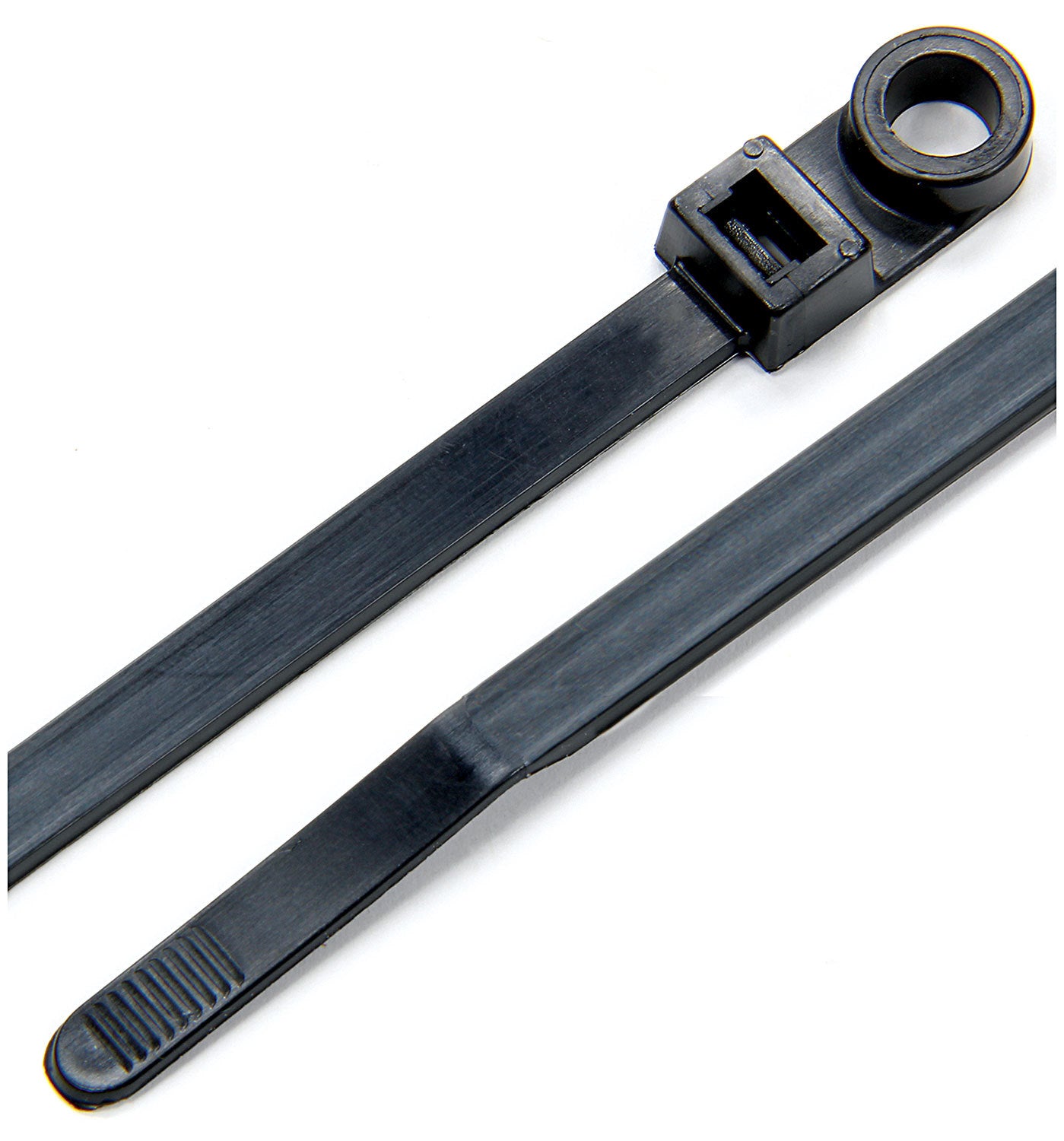 Cable Ties - Zip Ties - 11 in Long - Mounting Hole - Nylon - Black - Set of 25