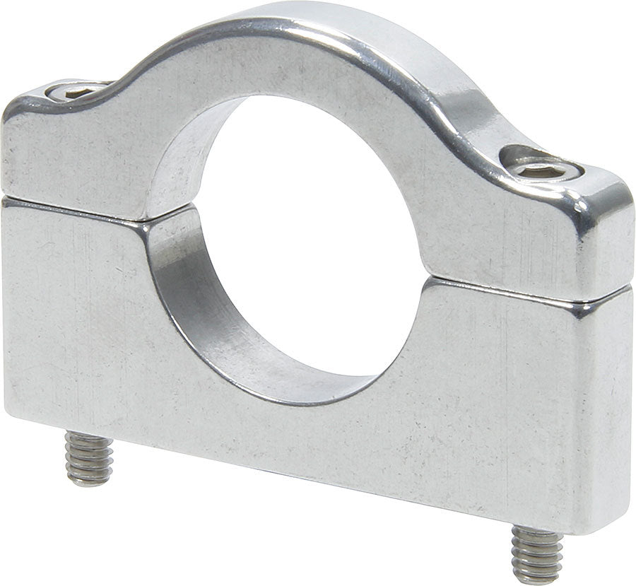 Roll Bar Accessory Clamp - Flat Bottom - 2.50 in Bolt Spacing - 1.500 in ID - 2-Piece - Aluminum - Polished - Each