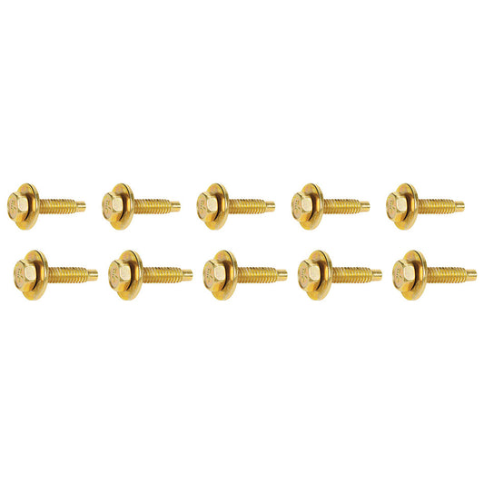 Body Bolt Kit - 1/4-20 in Thread - 1.125 in Long - Hex Head - Steel - Cadmium - Set of 10