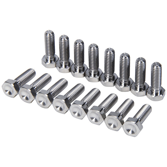 Beadlock Bolt - 5/16-18 in Thread - 1 in Long - Hex Head - Titanium - Natural - Set of 16