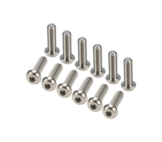 Fuel Cell Plate Bolt - 1/4-28 in Thread - 0.875 in Long - Button Head - Titanium - Natural - Set of 12