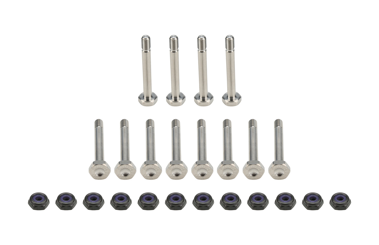 Nerf Bar / Bumper Fastener - 10-32 Thread - 1.5 in Long - Nuts - Titanium - Natural - Sprint Car - Kit