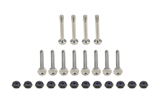 Nerf Bar / Bumper Fastener - 10-32 Thread - 1.5 in Long - Nuts - Titanium - Natural - Sprint Car - Kit