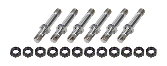 Radius Rod Stud - 1/2-20 in Thread - 3.250 in Long - Hex Nuts - Steel / Titanium - Black Oxide / Natural - Kit