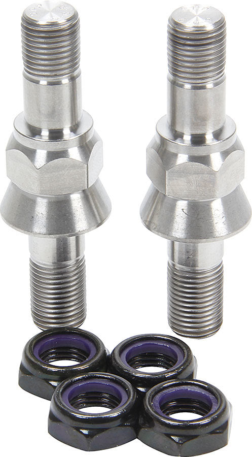 Shock Mount Stud - 1/2-20 in Thread - 4 in Long - Hex Nuts - Titanium - Natural - Sprint Car - Rear Torsion Arm - Kit