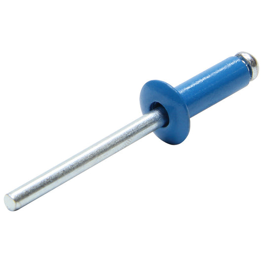 Rivet - Small - 3/8 in Head - 3/16 in Steel Mandrel - 1/4 to 3/8 in Grip Range - Aluminum - Chevron Blue Paint - Set of 250