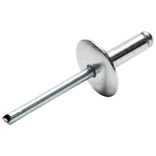 Rivet - Large - 5/8 in Head - 3/16 in Steel Mandrel - 1/4 to 3/8 in Grip Range - Aluminum - Natural - Set of 250