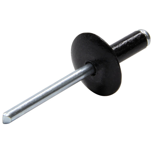 Rivet - Large - 5/8 in Head - 3/16 in Steel Mandrel - 1/4 to 3/8 in Grip Range - Aluminum - Black Paint - Set of 250