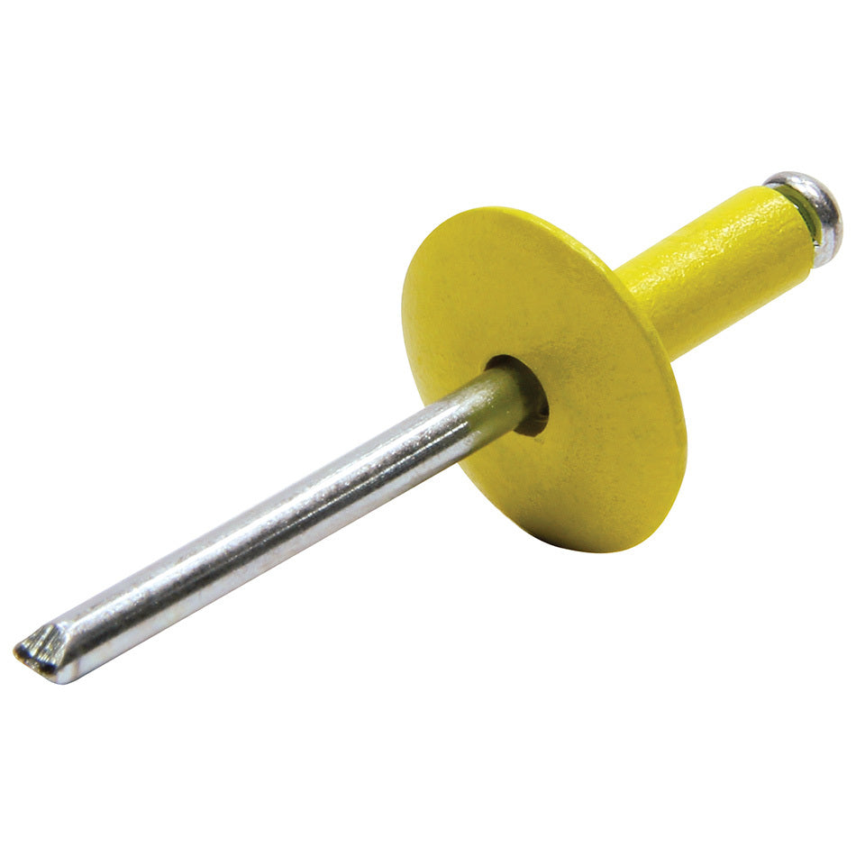 Rivet - Large - 5/8 in Head - 3/16 in Steel Mandrel - 1/4 to 3/8 in Grip Range - Aluminum - Yellow Paint - Set of 250