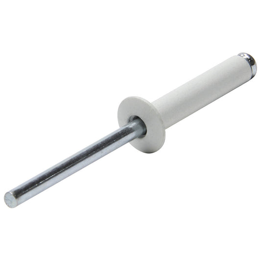 Rivet - Small - 3/8 in Head - 3/16 in Steel Mandrel - 5/8 to 3/4 in Grip Range - Aluminum - White Paint - Set of 250