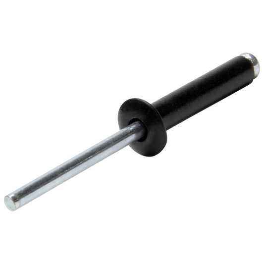 Rivet - Small - 3/8 in Head - 3/16 in Steel Mandrel - 5/8 to 3/4 in Grip Range - Aluminum - Black Paint - Set of 250