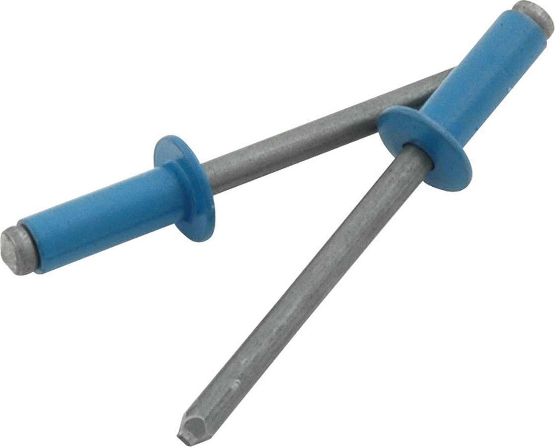 Rivet - 3/8 in Head - 3/16 in Steel Mandrel - 1/4-3/8 in Grip Range - Aluminum - Pepsi Blue Paint - Set of 250