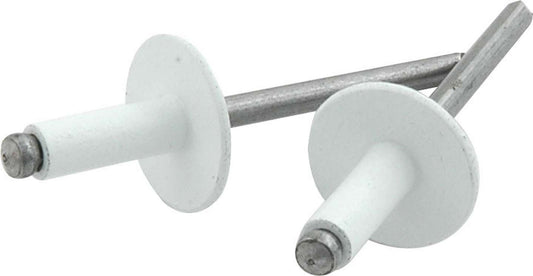 Rivet - 5/8 in Head - 3/16 in Steel Mandrel - 1/4-3/8 in Grip Range - Aluminum - White Paint - Set of 250