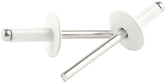 Rivet - 5/8 in Head - 3/16 in Mandrel - 1/4-3/8 in Grip Range - Aluminum - White Paint - Set of 250