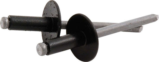 Rivet - 5/8 in Head - 3/16 in Steel Mandrel - 1/4-3/8 in Grip Range - Aluminum - Black Paint - Set of 250