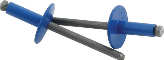 Rivet - 5/8 in Head - 3/16 in Steel Mandrel - 1/4-3/8 in Grip Range - Aluminum - Chevron Blue Paint - Set of 250