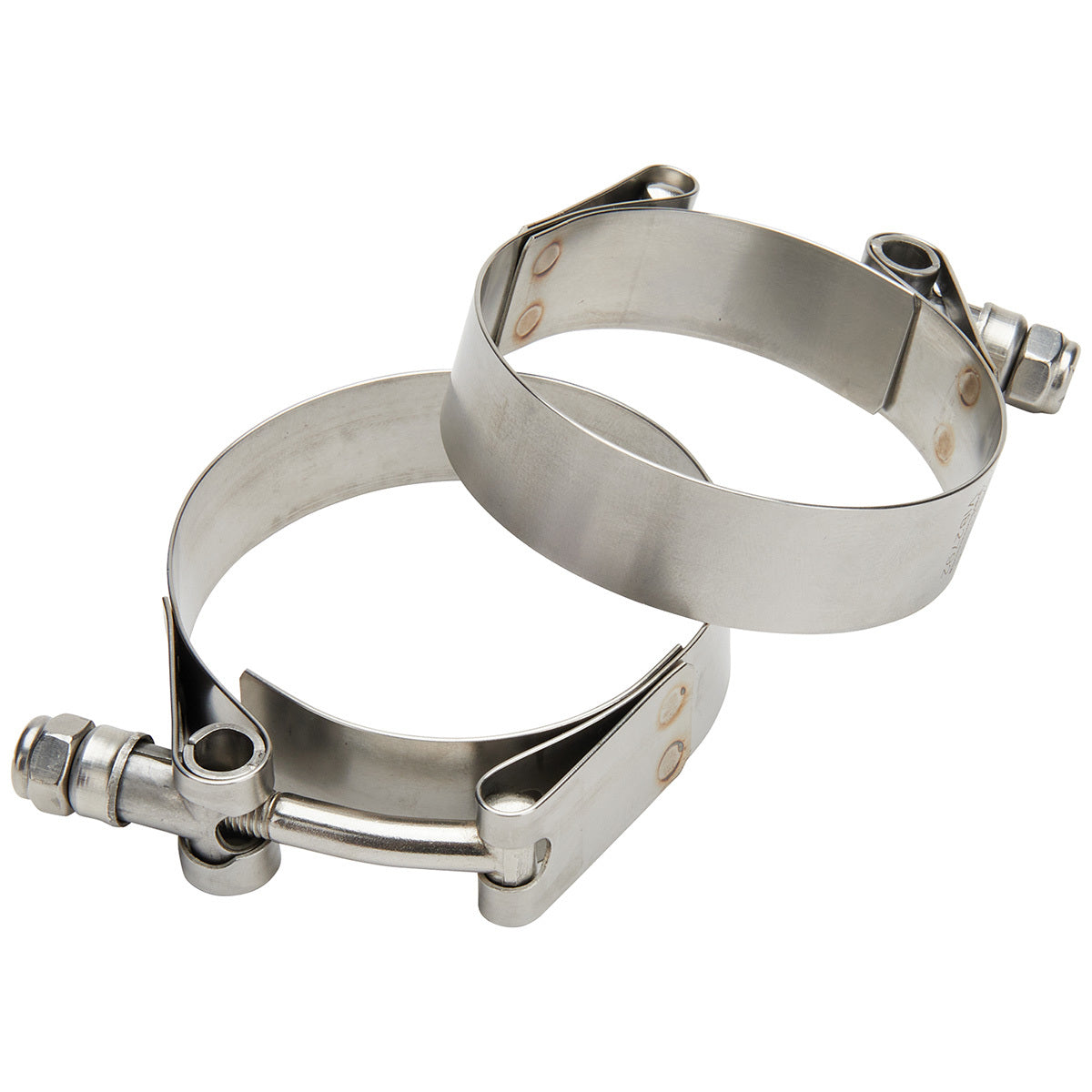 Hose Clamp - T-Bolt - 0.75 in Wide - 2.375 to 2.75 in Range - Stainless - Natural - Pair