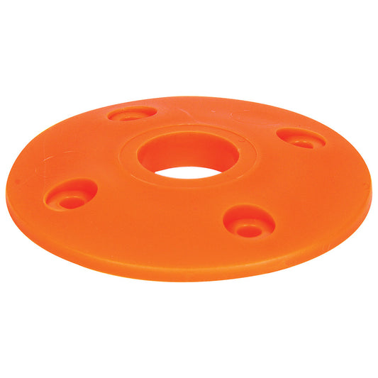 Scuff Plate - 2 in OD - 0.5 in ID - Plastic - Neon Orange - Set of 4