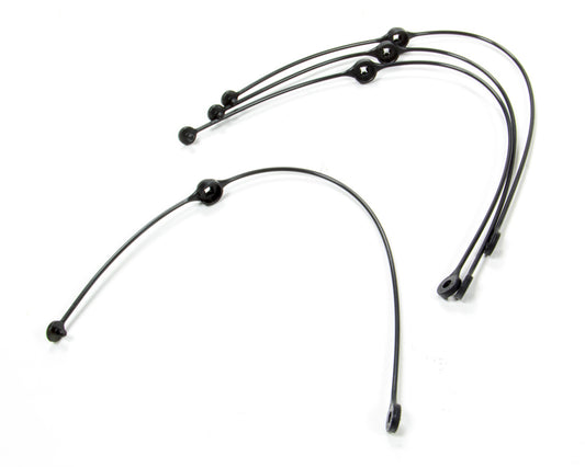 Hood Pin Lanyard - 10 in Long - Nylon - Black - Set of 4