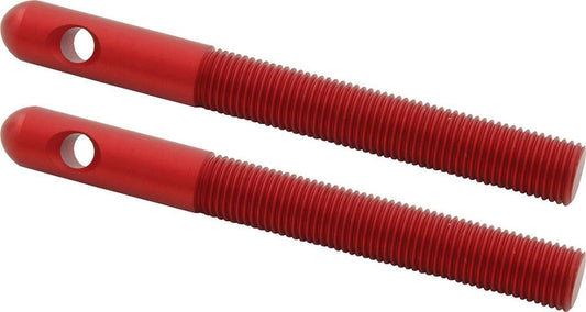 Hood Pin - 0.375 in OD x 3.5 in Long - Aluminum - Red Anodized - Pair