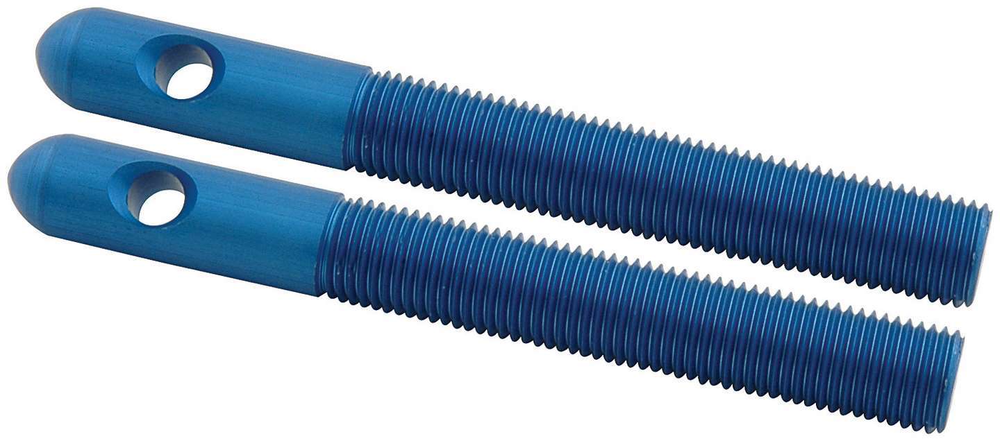 Hood Pin - 0.375 in OD x 3.5 in Long - Aluminum - Blue Anodized - Pair