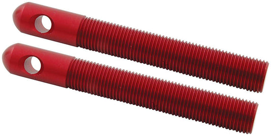 Hood Pin - 0.5 in OD x 4 in Long - Aluminum - Red Anodized - Pair