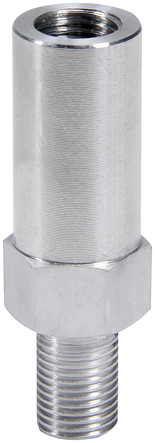 Hood Pin Extension - 1-3/4 in Long - 1/2-20 in Male to 1/2-20 in Female Thread - Aluminum - Clear Anodized - Each