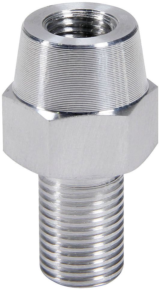 Hood Pin Adapter - 1/2-20 in Male to 3/8-24 in Female Thread - Aluminum - Clear Anodized - Each