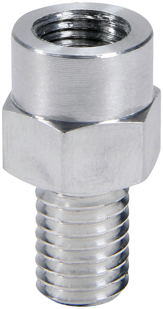 Hood Pin Adapter - 1/2-13 in Male to 1/2-20 in Female Thread - Aluminum - Clear Anodized - Each