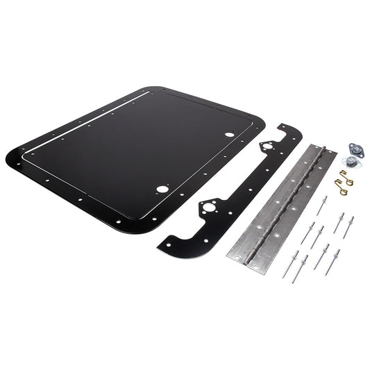 Access Door - 10 x 14 in Rectangle Door - Hinge / Hardware Included - Aluminum - Black Paint - Kit