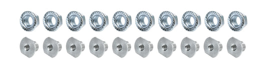 Threaded Nut Insert - 1/4-20 in ID - 3/8 in OD - Aluminum - Natural - Set of 10