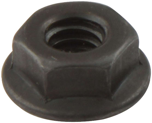 Nut - Locking - 1/4-20 in Thread - Hex Head - Serrated Flange - Steel - Black Oxide - Universal - Set of 50