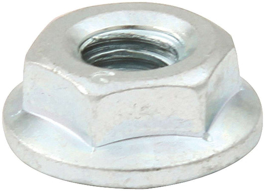 Nut - Locking - 1/4-20 in Thread - Hex Head - Serrated Flange - Steel - Zinc Oxide - Universal - Set of 10