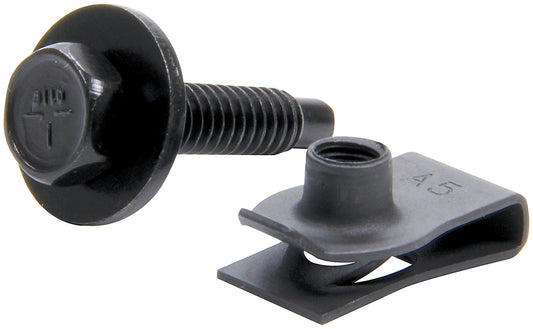 Body Bolt Kit - 1/4-20 in Thread - 1.125 in Long - Hex Head - Bolts / Clips / Washers - Steel - Black Oxide - Set of 50