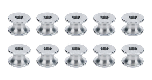 Motor Mount Spacer - 1 in Tall - 1/2 in ID - 1-1/2 in OD - Aluminum - Natural - Set of 10