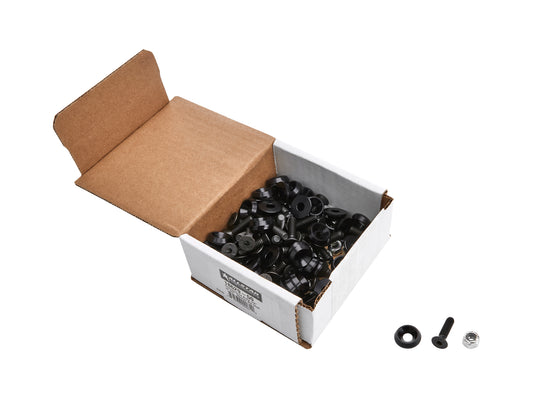 Countersunk Bolt Kit - 1/4-20 in Thread - 1 in Long - Allen Head - 0.75 in OD Countersunk Washers / Nuts - Aluminum / Steel - Black - Set of 50