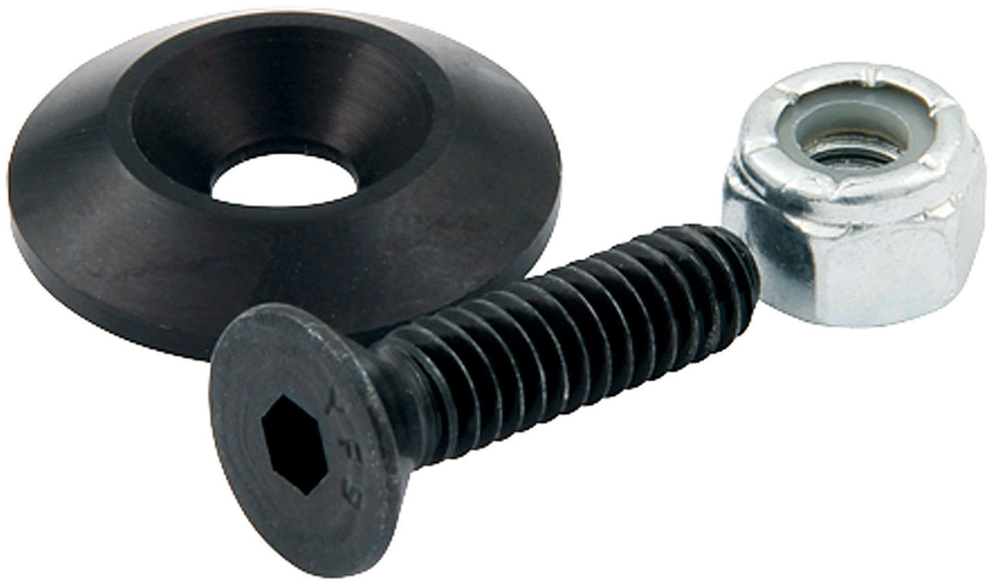 Countersunk Bolt Kit - 10-24 Thread - 1 in Long - Allen Head - 1 in OD Countersunk Washers / Nuts - Aluminum / Steel - Black - Set of 50