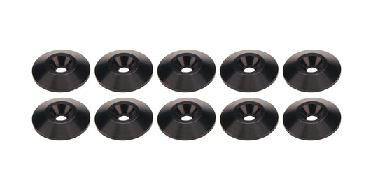 Countersunk Washer - Number 10 Hole - 1 in OD - Aluminum - Black Anodized - Set of 10