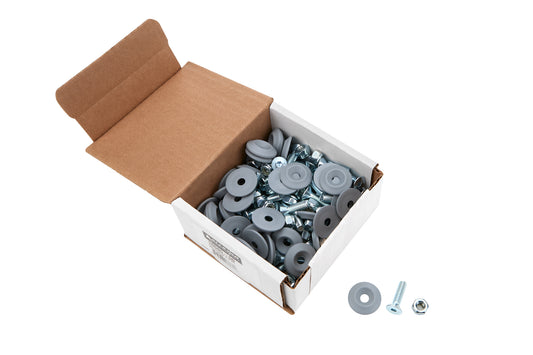 Body Bolt Kit - 1/4-20 in Thread - 1 in Long - Allen Head - Bolts / Countersunk Washers / Lock Nuts Included - Plastic / Steel - Silver / Zinc Oxide - Set of 50