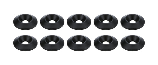 Body Bolt Washer - Countersunk - 1/4 in ID - 1 in OD - Plastic - Black - Set of 10