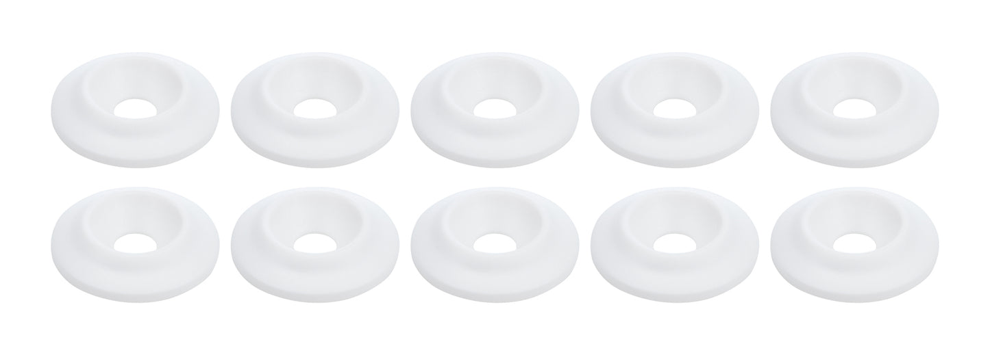 Body Bolt Washer - Countersunk - 1/4 in ID - 1 in OD - Plastic - White - Set of 10